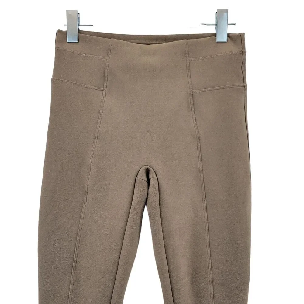 Spanx Faux Suede Leggings Camel Tan‎ Womens Size Medium Equestrian